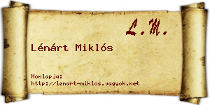 Lénárt Miklós névjegykártya