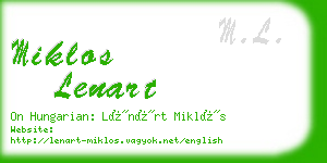 miklos lenart business card